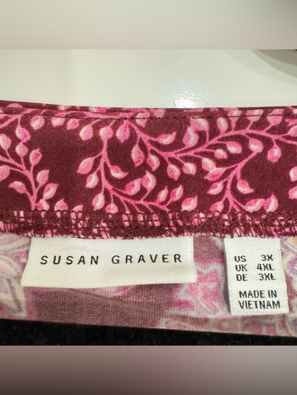 Susan Graver Paisley Floral Boho Midi Dress Comfy Stretch 3X - Picture 6 of 7